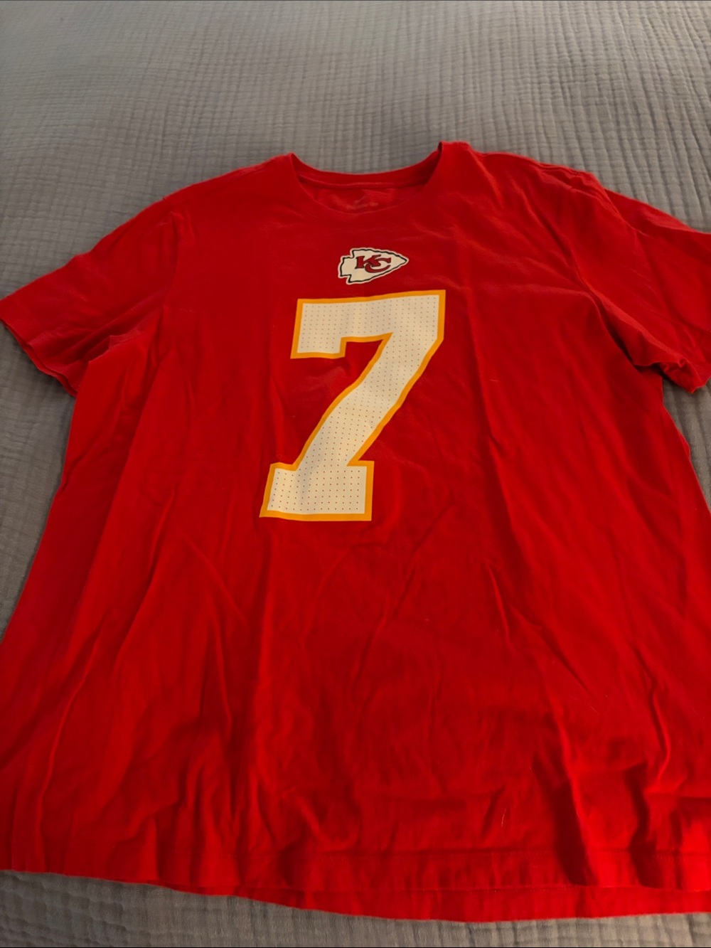 Nike Men's Red Kansas City No.7 Football Jersey Tee